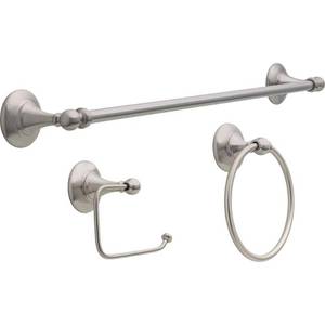 lot 4757 image: Delta Greenwich II 3-Piece Accessory Set in SpotShield Brushed Nickel