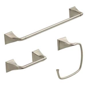 lot 4764 image: Delta Everly 3-Piece Bath Hardware Set in Brushed Nickel EVE63-BN - New