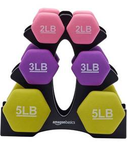 lot 11592 image: Amazon Basics Neoprene Workout Dumbbell