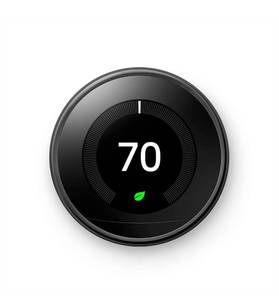 lot 11595 image: Google Nest Learning Thermostat - Programmable Smart Thermostat for Home - 3rd Generation Nest Thermostat - Works with Alexa - Mirror Black