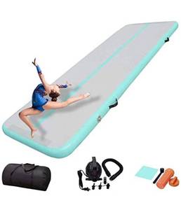 lot 11609 image: COLCYSE 10ft 4 Inch Thickness Air Tumbling Track Tumbling MatAir Tumbling Track Inflatable Gymnastics Tumble Track Gym Mat for Home UseTrainingCheerleadingYogaWater Fun