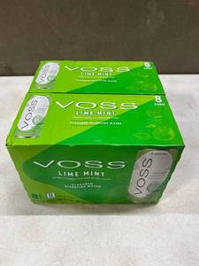 lot 12508 image: VOSS Lime Mint Flavored Sparkling Water - Unsweetened, Zero Calories, 355ml Cans Pack of 16