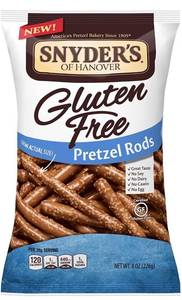 lot 12556 image: Snyders of Hanover Gluten Free Pretzels, Gluten Free Rods, 8 Oz Pack of 11
