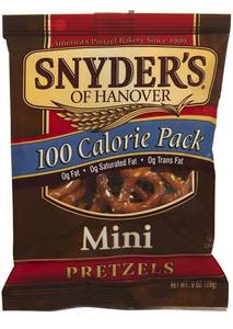 lot 12557 image: Snyders of Hanover 100 Calorie Pretzel Tray Pack - Mini Pretzels,0.92 Ounce, 10 Count - Pack of 6