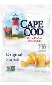 lot 12558 image: Cape Cod Potato Chips, Original Kettle Cooked Chips, Snack Bags 1.5 Oz 56 count (-)