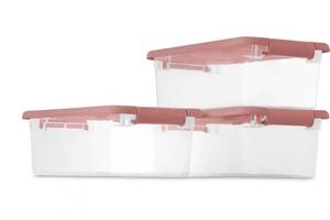 lot 12560 image: Sterilite 6 Qt. Latching Storage Totes (Set of 3)