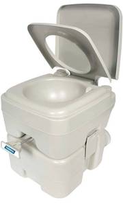 lot 12564 image: Camco 41541 Portable Travel Toilet-Designed for Camping, RV, Boating and Other Recreational Activities - 5.3 Gallon , White