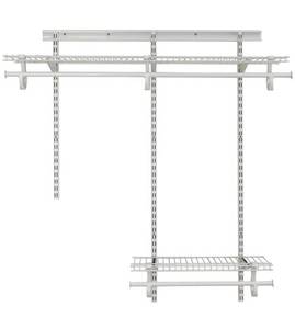 lot 12566 image: ClosetMaid 2087 ShelfTrack 2ft. to 4ft. Adjustable Closet Organizer Kit, White