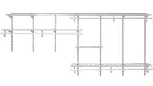 lot 12568 image: ClosetMaid 2091 ShelfTrack 7Ft. To 10Ft. Adjustable Closet Organizer Kit, White