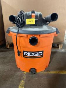 lot 13438 image: Ridgid 16 Gal. 5.0-Peak HP WetDry Shop Vacuum With Filter and Hose