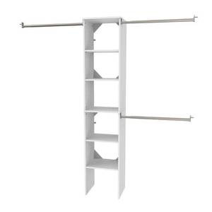 lot 13446 image: ClosetMaid Style 72 in. W - 113 in. W White Narrow Wood Closet System