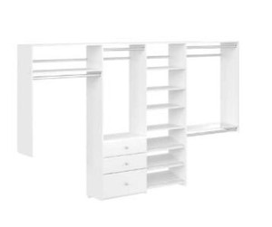 lot 13453 image: Closet Evolution Dual Tower 10 Classic White Wood Shelves