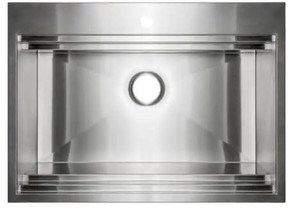 lot 13456 image: Akdy Handcrafted All-in-One Drop-In 30 in. x 22 in. x 9 in. Single Bowl Kitchen Sink in Stainless Steel with Accessories