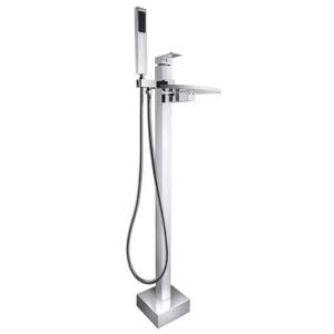 lot 13457 image: Akdy 38 Freestanding Bathtub Waterfall Style Faucet Floor Mount Tub Filler Handheld Bath Wand Shower