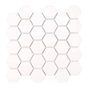lot 13464 image: MSI White Hexagon 10.55 in. x 11.02 in. x 6 mm Matte Porcelain Mosaic Tile (12.96 sq. ft.  Lot)