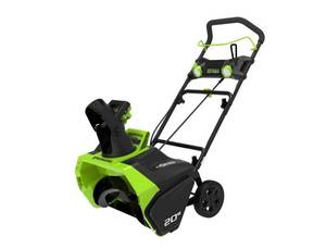 lot 13471 image: Green Works 40V Lithium Max Cordless Snow Thrower   Tool Only-  No ChargerBattery