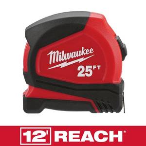 lot 16721 image: Lot Of 2 - Milwaukee 25 ft. Compact Tape Measure