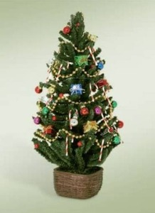 lot 100595 image: Byers Choice Carolers Decorated Tree with Lights