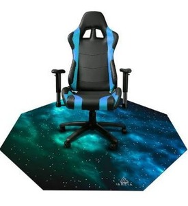 lot 100597 image: AREIA Space Computer Chair Mat (47�� x 47��), Noise Cancelling Gaming Chair Mat �� Anti-Slip Gaming Floor Mat �� Scratch Resistant Mat for Office Chair �� Octagon Computer Chair Mat for Hardwood Floor