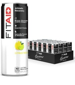 lot 100601 image: FITAID Recovery Blend, 100% Clean and Paleo Friendly, No Artificial Colors, Flavors or Sweeteners, BCAAs, L-Glutamine, L-Arginine, Omega 3s, 12 Fl Oz (Pack of 24)