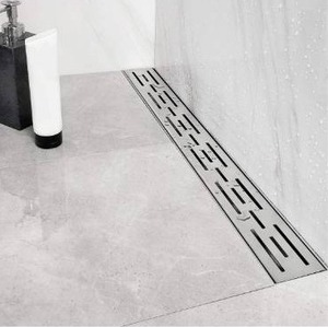lot 100612 image: Neodrain 32 Inch Rectangular Linear Shower Drain with Brick Pattern Grate, Brushed 304 Stainless Steel Bathroom Floor Drain,Shower Floor Drain Includes Adjustable Leveling Feet, Hair Strainer