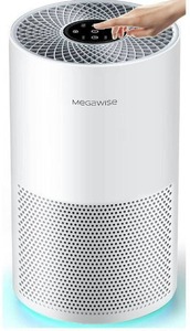 lot 100616 image: MEGAWISE Smart Air Purifier for Home Large Room up to 1008ft�, H13 True HEPA Filter with Smart Air Quality Sensor, Sleep Mode, Quiet Air Cleaner for Pollen, Pets Hair, Odors, Smoke, Dust, Ozone Free