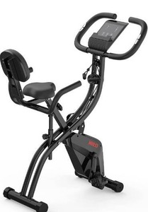 lot 100625 image: Folding Exercise Bike with Arm Resistance Bands, Magnetic Upright Indoor Cycling Bike Stationary for Home Gym & Cardio Workout