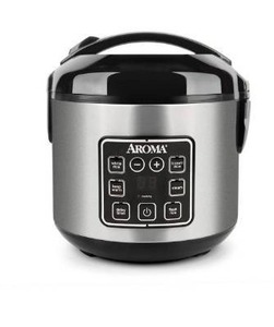 lot 100634 image: Aroma Housewares ARC-914SBD Digital Cool-Touch Rice Grain Cooker and Food Steamer, Stainless, Silver, 4-Cup (Uncooked)  8-Cup (Cooked)