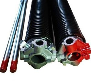 lot 100638 image: Garage Door Torsion Springs 2 (Pair) with Non-Slip Winding Bars, Coated Torsion Springs with a Minimum of 10,000 Cycles (0.250X2X30)