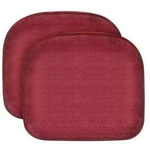 lot 100653 image: Chair Seat Cushion, 2 Set Memory Foam Chair Pad with Non Slip Chair Pads,Comfort and Softness,Washable,15 x 17 inches - Red