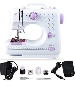 lot 100668 image: Sewing Machine with Built-In 12 Stitches Household Sewing Machine Handheld Portable with Foot Pedal 2 Speed Double Threads
