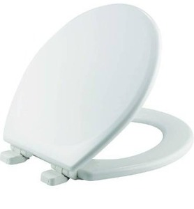 lot 100680 image: MAYFAIR 843SLOW 000 Lannon Toilet Seat will Slow Close and Never Loosen, ROUND, Durable Enameled Wood, White