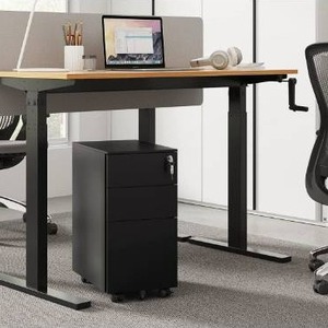 lot 100692 image: DEVAISE 3 Drawer Vertical File Cabinet, Mobile Filing Cabinet with Slim Width for Home Office, Black