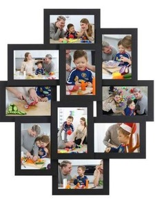 lot 100696 image: Collage Picture Frames, 4 x 6 Inches for 10 Photos, Assembly Required, Collage Multiple Photos, Glass Front, Black
