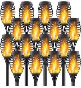 lot 100704 image: Permande 16 Pack Upgraded Solar Lights Outdoor, Mini Solar Torch Lights with Flickering Flames, Waterproof Landscape Decoration Dancing Flame Lights for Garden Pathway Yard, Auto OnOff Dusk to Dawn