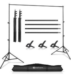 lot 100708 image: Yesker Photo Video Studio 10ft Adjustable Backdrop Stand, Background Support System Kit with Carry Bag for Photography Studio Parties Wedding