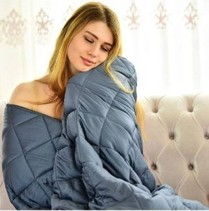 lot 100713 image: WONAP Bamboo Weighted Blanket  100% Natural Bamboo Cooling with Premium Glass Beads  15 lbs  60x80 Queen Size  for Adult and Kids  Heavy Blanket  Folkstone Grey