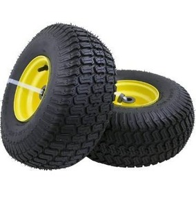 lot 100733 image: 15x6.00-6 Front Tire Assembly Replacement for 100 and 300 Series John Deere Riding Mowers - 2 pack