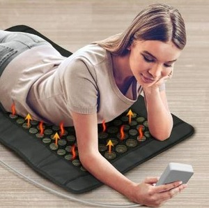 lot 100744 image: UTK Far Infrared Heating Pad for Full Back, Weight Heating pad for Pain Relief, Dense 132 Jade and 54 Tourmaline Stones Matrix 160 Watt Fast Heat Up,Size 21x38