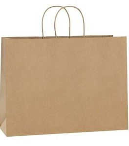 lot 100775 image: BagDream 100Pcs 16x6x12 Inches Kraft Paper Bags with Handles Bulk Gift Bags Shopping Bags for Grocery, Merchandise, Recycled Large Brown Paper Bags