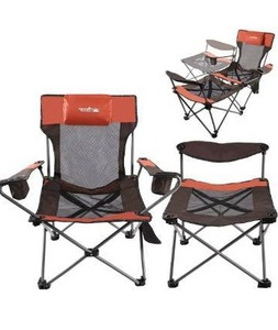 lot 100793 image: apollo walker Beach Chair Camping Folding Portable Mesh Chair with Adult Removabel Footrest 2 in 1 Reclining Lounger