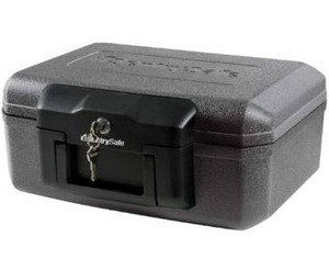 lot 100799 image: SentrySafe 1200 Fireproof Box with Key Lock, 0.18 Cubic Feet , Black