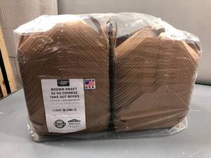 lot 100802 image: Brown Kraft 32 oz Chinese Takeout Boxes