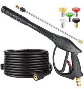 lot 100828 image: YAMATIC Pressure Washer Gun and Hose with Easy Pull Trigger, 3700 PSI Power Washer Gun Replacement for B&S, Honda, Excell, Simpson, Craftsman, Troy Bilt, Ryobi, Greenworks