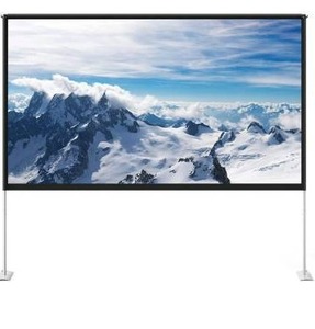 lot 100833 image: HYZ 100 inch Freestanding Projection Screen, Portable Front & Rear Projection Screen, 4K HD 169 Polyester Fabric Screen Outdoors and Indoors, Setup in Minutes, Home Theater, Presentation