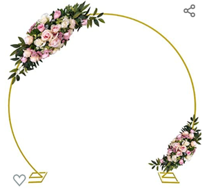 lot 29346 image: Wokceer 9.5FT Large Circle Balloon Arch Stand Gold Metal Round Wedding Arch Photo Booth Backdrop