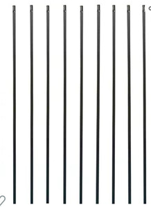 lot 29348 image: Langdoly Square 12in.x 44in.Wrought Iron Plain Balusters Hollow Iron Spindles for Indoor Stairs,Satin Black,Pack of 10