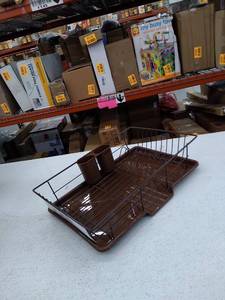 lot 29354 image: Home Basics 3-Piece Dish Drainer Set,Bronze