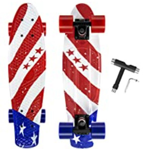 lot 29382 image: Skateboard Complete 22in.Mini Cruiser Retro Skateboard