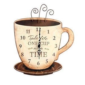 lot 29408 image: Youngs Wood Take Life Coffee Wall Clock